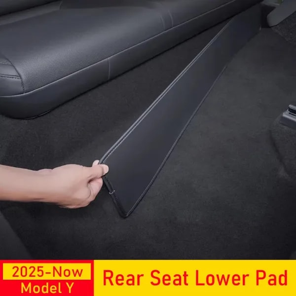 Alfombrilla Protectora Inferior para Asiento Trasero para Tesla Model Y Juniper 2025 2026, de Cuero PU, Anti-Patadas, Accesorios para el Interior del Automóvil
