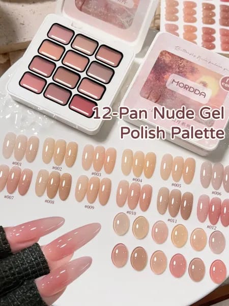 MORDDA 12 colores patrón pegamento manchas enlatadas alta saturación popular semi-sólido esmalte de uñas pegamento salón de uñas para uso especial