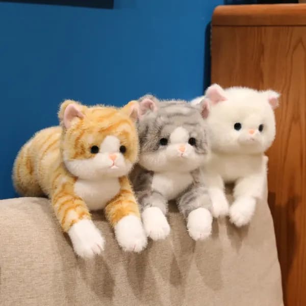Lindo gatito juguetes de peluche animales de peluche mascota tumbarse muñeca almohada peluches juguete suave regalos de Navidad para niños juguetes para niñas niños