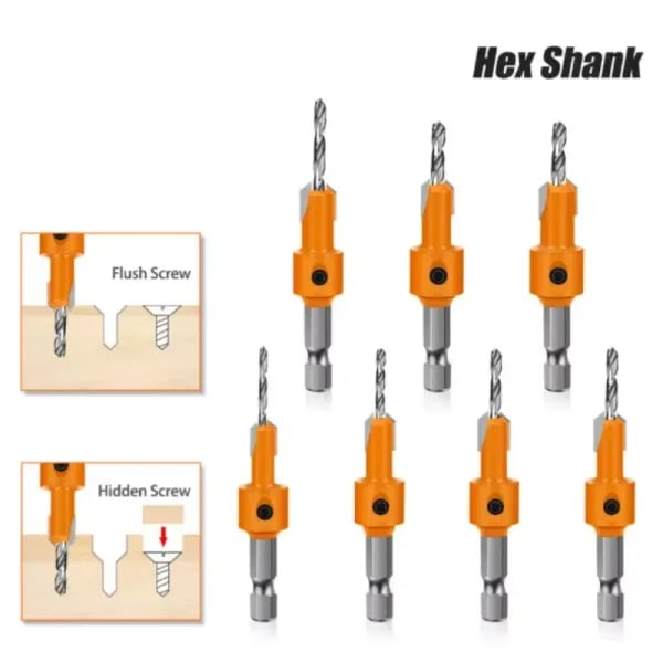 1-5 uds 8mm vástago HSS carpintería avellanador enrutador broca Extractor de tornillo Remon demolición para fresa de madera