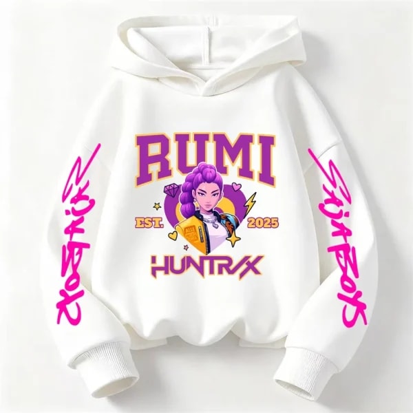 Sudadera con Capucha de Dibujos Animados KPop Demon Hunter - Ropa Coreana Moderna y Linda para Niños y Niñas, Estilo Trendy