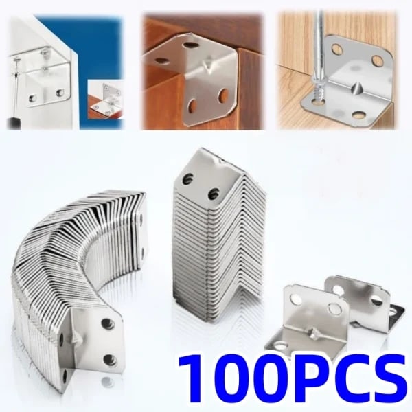 Mesa de tablero de hierro en ángulo, silla, gabinete, armario, conector fijo, soporte de placa de hierro en ángulo de 90 grados, 50/10 Uds.