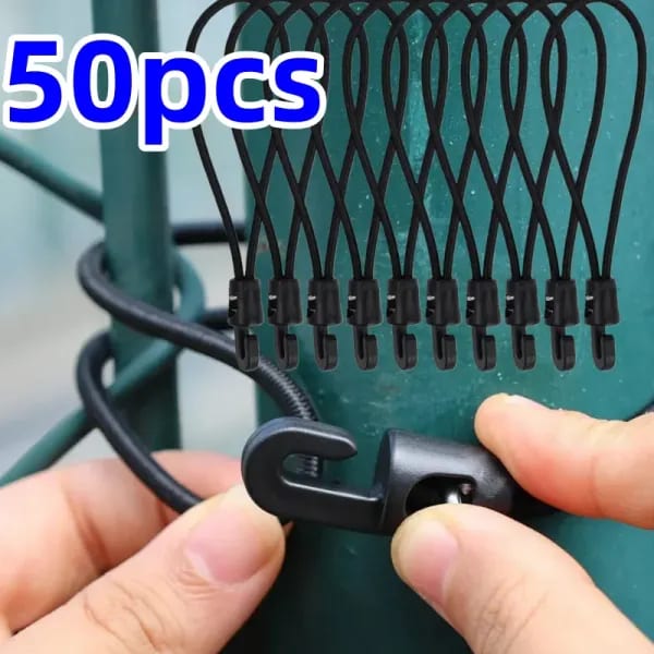 Cuerda elástica de alta elasticidad con ganchos, tensor de goma para camping, lona, correa de equipaje, cuerda elástica, 5/10/50 Uds.