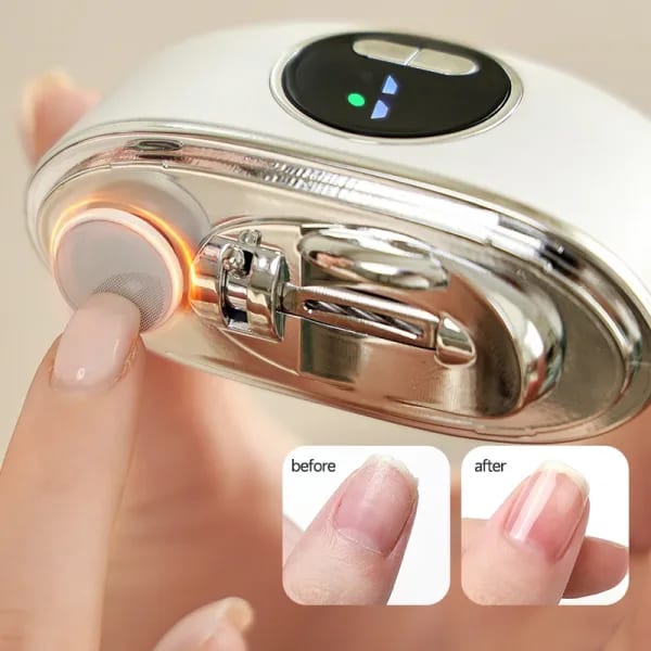 Cortauñas eléctrico 2 en 1 con luz LED, amoladora de uñas automática para bebés y adultos, Mini herramientas de manicura para el cuidado de las uñas