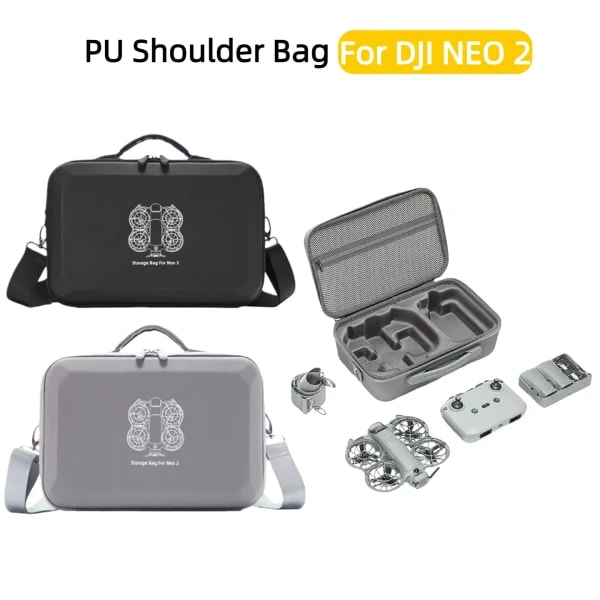 Estuche de Transporte Portátil de PU para DJI NEO 2, Bolsa Protectora a Prueba de Golpes para Control Remoto de Dron DJI RC-N3 y Accesorios de Batería