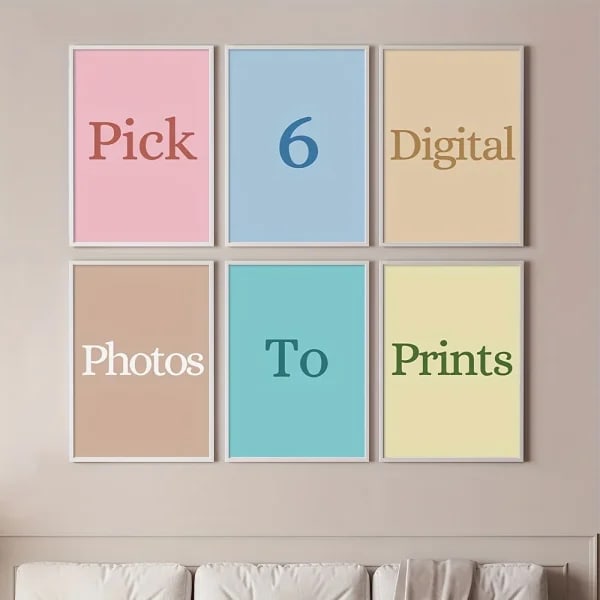 6 unids/set personalizado lienzo impresión foto adecuada para la vida familiar mascotas paisaje pareja bodas decoración del hogar cartel regalos