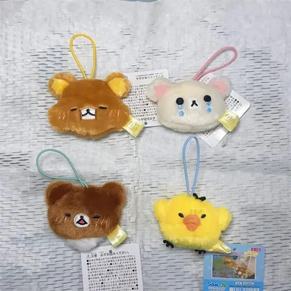 Rilakkuma Kawaii oso de dibujos animados Emoji colgante de juguete de peluche cordón para teléfono móvil muñeca de juguete lindos regalos de cumpleaños para niños y niñas