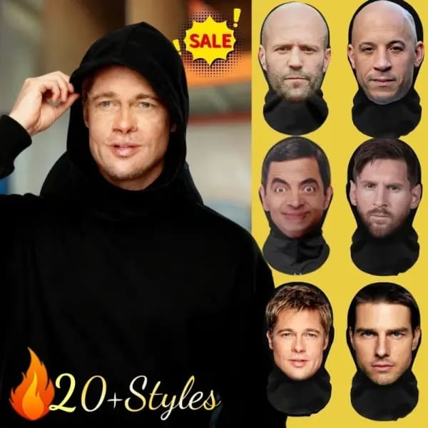 Máscara facial divertida 3D pasamontañas realista celebridad creativa Cosplay máscaras faciales completas accesorios para fiesta de Navidad cubiertas para la cabeza