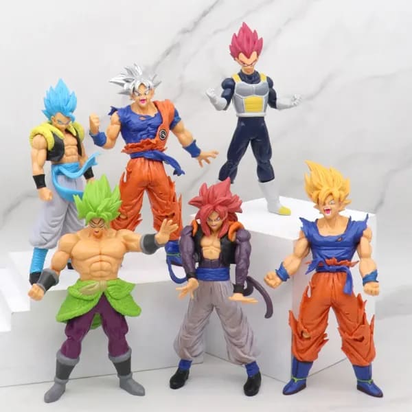 Anime 17-18CM Dragon Ball Z Super Saiyan Son Goku Broly Vegeta Anime figura de acción regalos en miniatura figuras coleccionables para niños