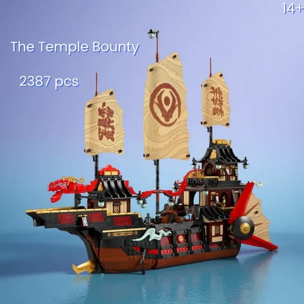 2387 Uds nuevo en Stock Kit de construcción de barco Temple Bounty montaje de bloques de construcción regalos de cumpleaños y Navidad 71848