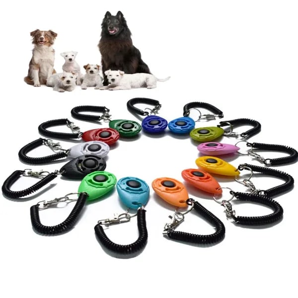 Clicker de Adiestramiento para Perros, Gatos y Mascotas, de Plástico, Nuevo, Herramienta de Adiestramiento con Sonido, Correa Ajustable para la Muñeca, Llavero, Suministros para Perros