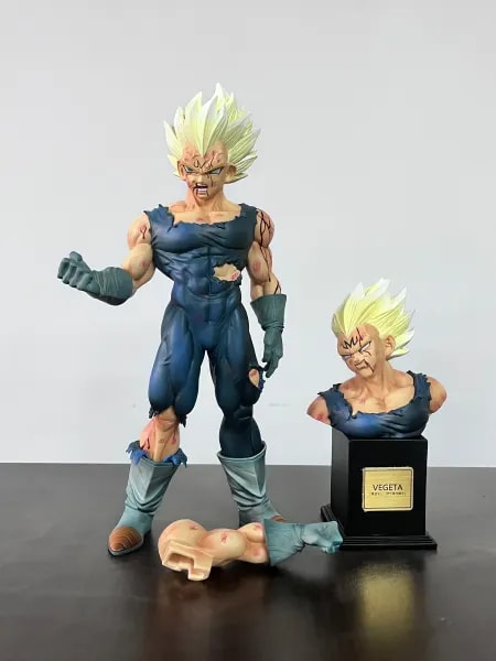 En stock: Estatua Vf, Figura de Vegeta de Dragon Ball Z, Escultura de Cabeza Intercambiable, Figura Articulada de Majin Vegeta, 28 cm/11.02 pulgadas