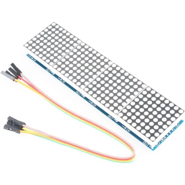 Módulo de matriz de puntos MAX7219, luz roja, pantalla 4 en 1 para microcontrolador Arduino con línea de 5 pines, decoración navideña DIY, 1 Uds.