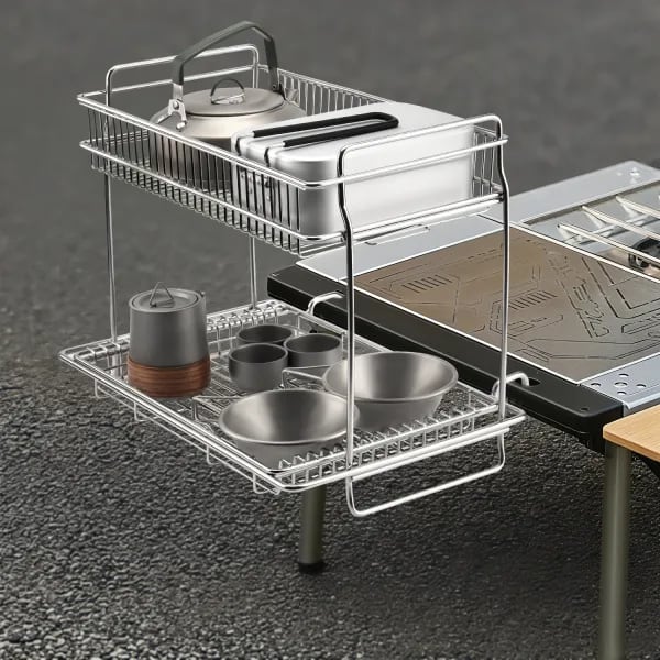 Colgador de doble capa de expansión lateral de mesa DOTWISE IGT de acero inoxidable