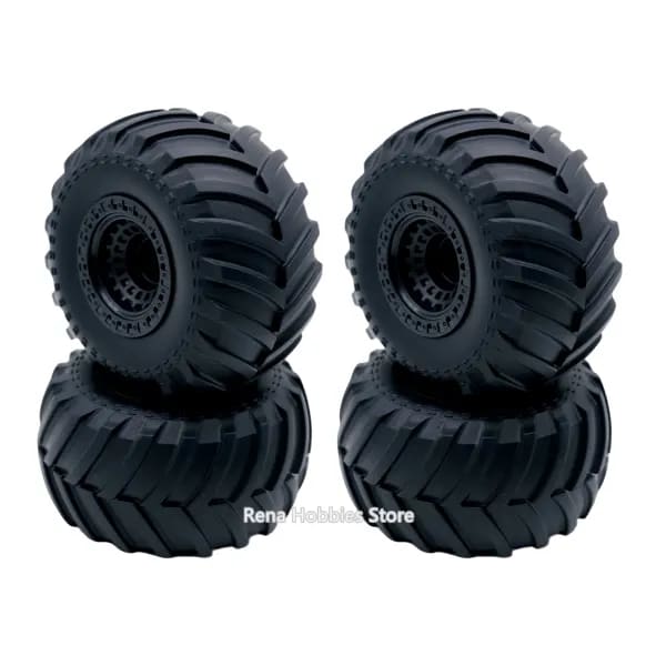 4 Ruedas de Goma para Coche RC, Llantas de Repuesto con Eje Hexagonal de 12 mm para WLTOYS 144001 MJX Hyper Go 14210 HOSPEED HS14411, Piezas Todoterreno