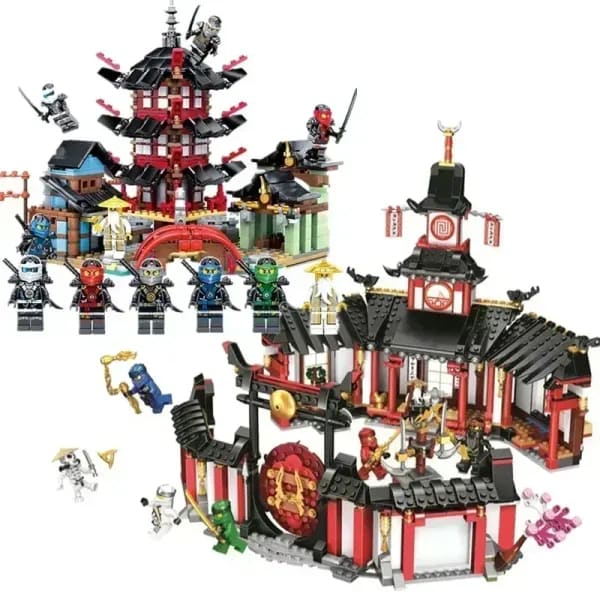 En stock, monasterio Ninja de Spinjitzu Airjitzu, juguetes de dragón del templo, bloques de construcción, regalos de Navidad, juguetes para niños