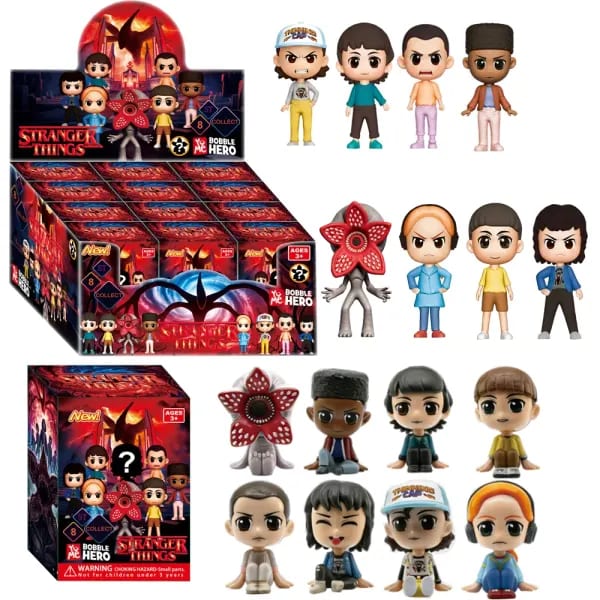 Nuevo Lote de 12 Llaveros de Stranger Things: Demogorgon, Steve y Robin - Figuras de Vinilo Coleccionables de Bolsillo
