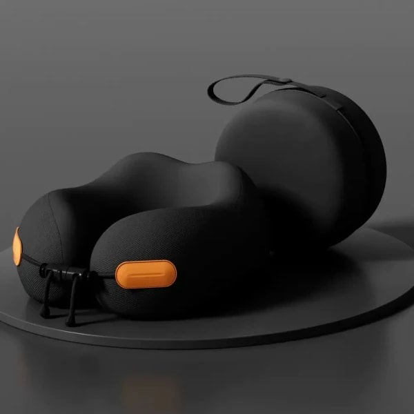 Almohada de Viaje de Espuma Viscoelástica, Almohada Portátil en Forma de U para Avión, Oficina u Hogar, Soporte Confortable