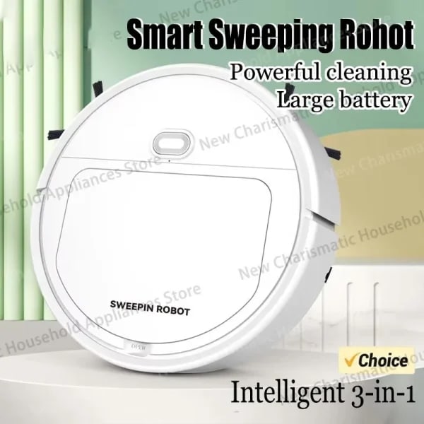 Nuevo Robot Aspirador Inteligente 3 en 1 2026, 4000 Pa de Succión Potente para Dormitorio, Sala de Estar, Pisos Duros, Pelo de Mascotas y Alfombras