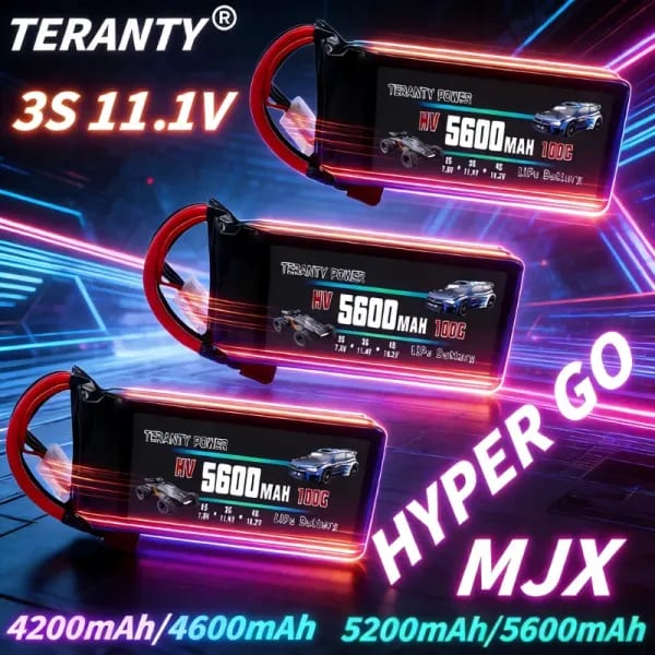 1/2/4 Uds TERANTY 3S 5600mAh batería Lipo 11,4 V 100C con enchufe T para Hyper go MJX RC coche Buggy camión FPV Drone piezas de modelo RC