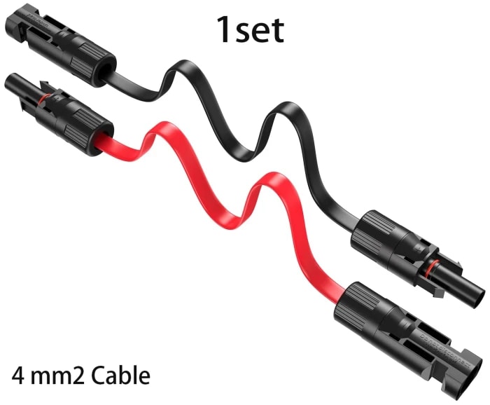 JMUYTOP 40/60cm 12AWG Cable de Panel Solar plano Cable Solar fotovoltaico ventana balcón PV cable plano para ecoflow/Anker