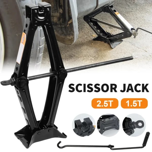 Cric de tijera para coche 2,5 T/1,5 T, soporte de elevación de manivela de emergencia para coche, herramienta de reparación que ahorra trabajo, herramientas de elevación de cambio de reparación de neumáticos de coche