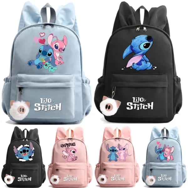 Disney-mochila de Lilo Stitch para niña, niño, estudiante, adolescente, niños, mochilas escolares informales, regalo de cumpleaños, juguete