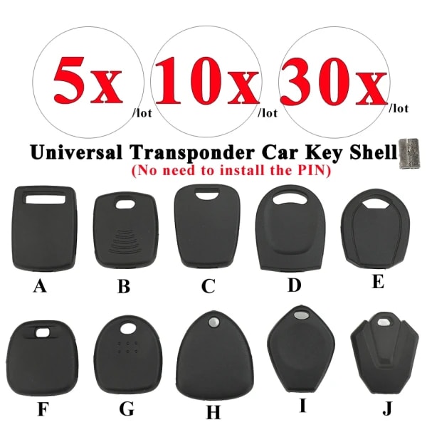 Jingyuqin 5/10/30 Uds transpondedor Universal manija de llave de coche Fob carcasa para KeyDiy KD Xhorse VVDI JMD carcasa de cabeza de hoja de llave