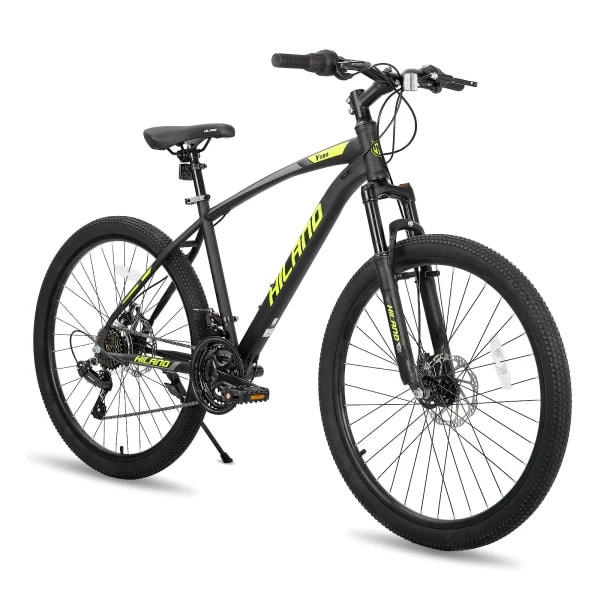 Bicicleta de Montaña Hiland de 26 pulgadas Shimano 21 velocidades MTB con horquilla de suspensión, freno de disco doble, guardabarros, bicicleta urbana para viajeros
