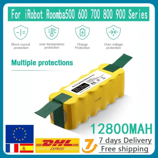Batería Recargable para iRobot Roomba, 14.4V 12800mAh, Compatible con las Series 500, 550, 560, 600, 650, 698, 780, 876, 900, Batería para Aspiradora