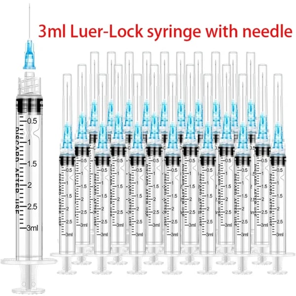 Jeringas desechables Luer Lock de 100 Uds. De 3ml, adecuadas para uso Industrial de mascotas y animales de granja, dispensación de laboratorio y uso Manual