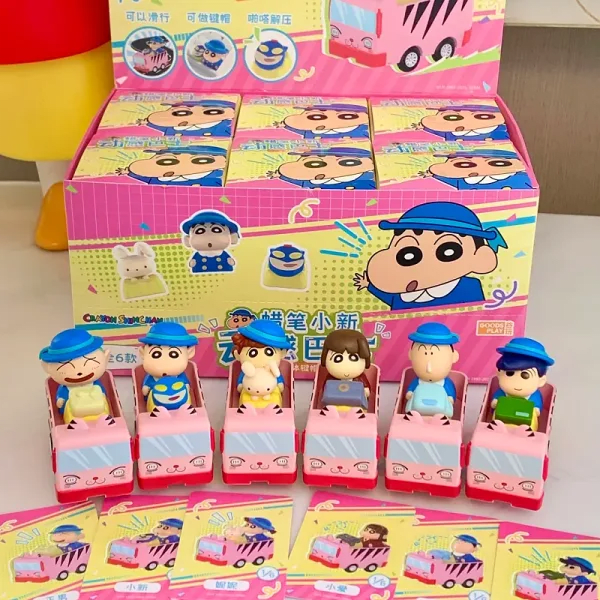 Caja Sorpresa Misteriosa de la Serie de Llaveros 3D de Crayon Shin-Chan, Decoraciones Kawaii, Cajas Sorpresa Misteriosas, Juguete Exquisito