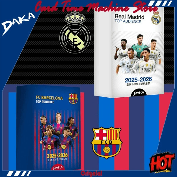 Tarjeta de colección genuina Daka 2025-26 Real Madrid Barcelona Top Audience Series 2, tarjeta de jugador de estrella de fútbol Messi Mbappe Yamal