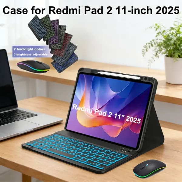 Funda para Redmi Pad 2 11 pulgadas 2025, funda para teclado Bluetooth para Xiaomi Redmi Pad 2 11 pulgadas, funda protectora para teclado magnético