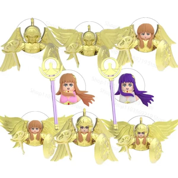 Caja Sorpresa de Bloques de Construcción de Saint Seiya Athena, Muñecos de Ladrillos, Figuras de Acción de Anime, Rompecabezas, Juguete Decorativo, Regalos de Cumpleaños