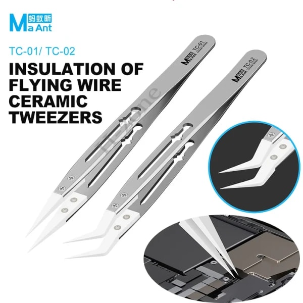 Pinzas especiales antiestáticas antimagnéticas de cerámica con aislamiento de alta precisión MaAnt TC-01 TC-02 para reparación de cables voladores de teléfono