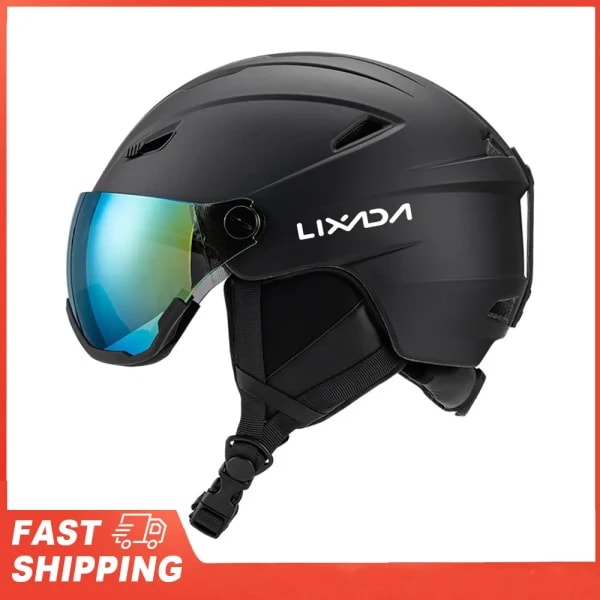 Casco de Snowboard para mujer y casco de esquí integrado para hombre con gafas de visera extraíbles casco de esquí protector