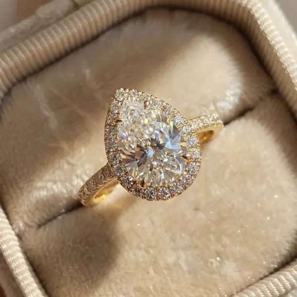 Anillo de circón con forma de pera brillante Simple de Plata de Ley 925 de 1CT para mujer, joyería fina de lujo de alta calidad para compromiso y boda