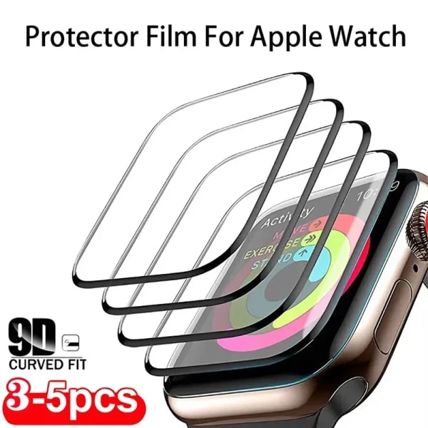 Protector de pantalla 9D para Apple Watch 9 8 7 6 5 4 SE 40MM 41MM 42MM 44MM 45MM 38MM película de pantalla para iWatch Series Ultra 3 2 1 49mm