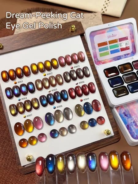 Pegamento para estampado de ojos de gato, 9 chicas, manchas enlatadas, alta saturación, popular, semisólido, pegamento para esmalte de uñas, salón de uñas