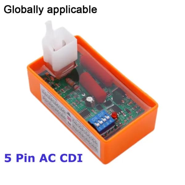 Caja CDI AC Universal de 5 pines con interruptor DIP, encendido de motocicleta, caja CDI de doble enchufe de 5 pines compatible con vehículos todo terreno, motos de cross, scooters y fregonas