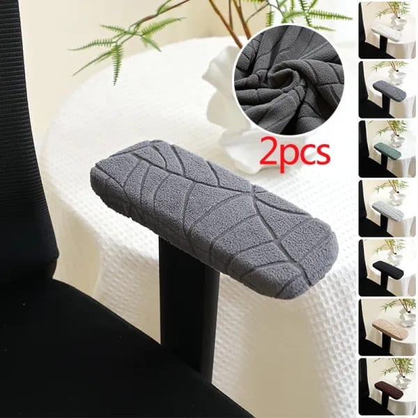 2 unids/set fundas elásticas para reposabrazos de silla de oficina Jacquard giratorio Protector de brazo de Chalr fundas de Armcha de Color sólido para oficina hogar