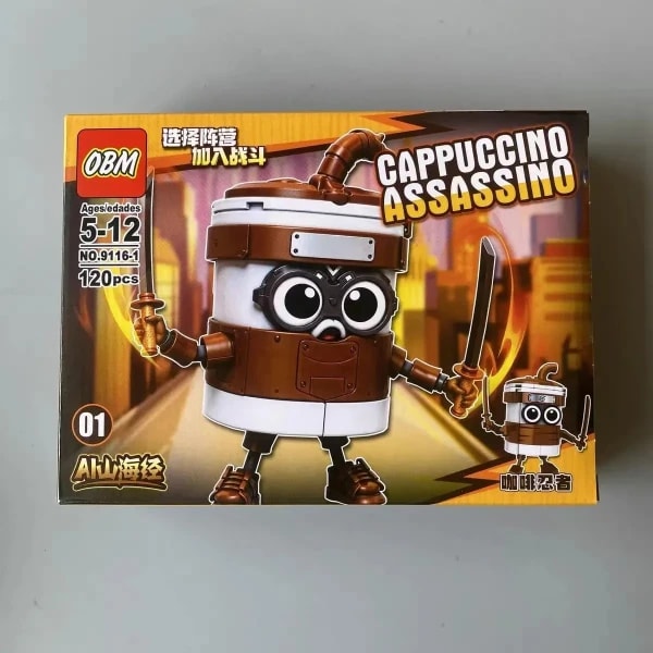 Brainrot italiano Tung Tung Tung Sahur ‌   Figura de juguete ensamblado Tralalero Tralala ‌   Boneca Building Blocks Coleccionables Juguetes Regalos