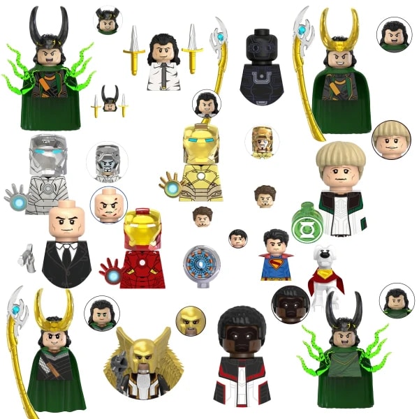 Caja ciega Mini bloques de construcción TV6206 figuras Big Goblin Spiderman Iron Man Venom Capitán Hawk Deadpool armadura juguete de regalo de Navidad