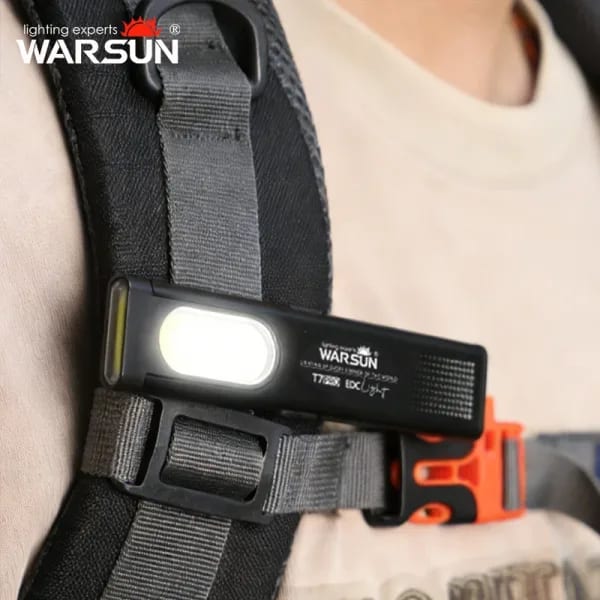 Warsun - Juego de 2 Linternas LED T7 para Llavero, 450 Lúmenes, Mini Linterna Portátil con Imán, Linterna de Bolsillo, Luz de Trabajo