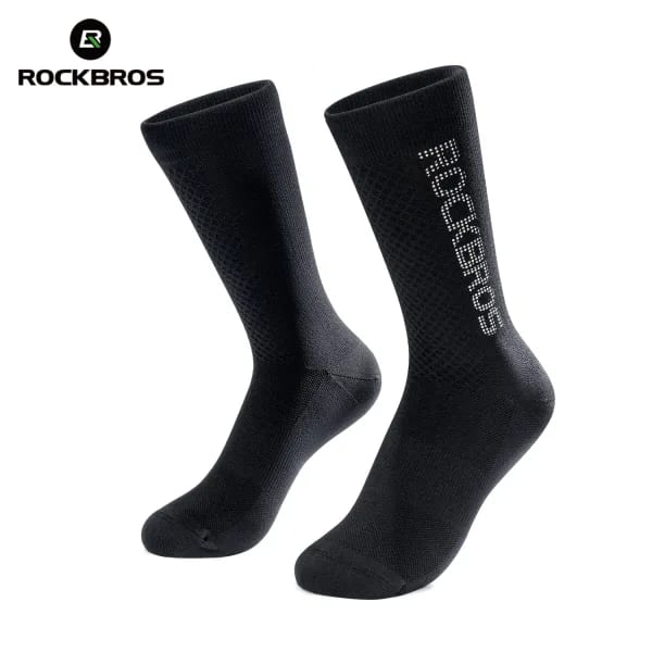 ROCKBROS calcetines de ciclismo cómodos transpirables 5A calcetín deportivo antibacteriano tacón resistente al desgaste calcetín reflectante para ropa deportiva al aire libre