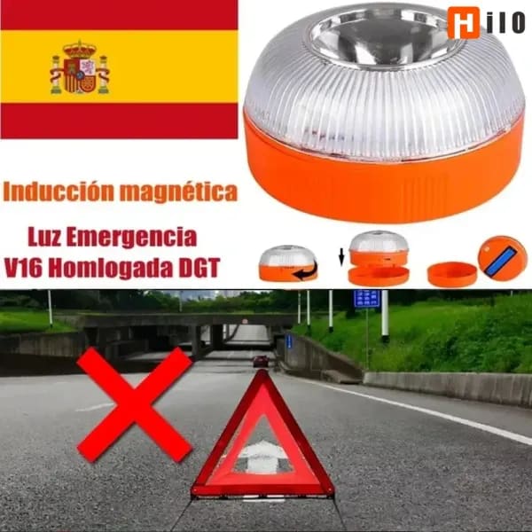 Luz de baliza de emergencia para coche recargable por USB V16, luz de advertencia intermitente estroboscópica de inducción magnética, lámpara de señal de seguridad Flash