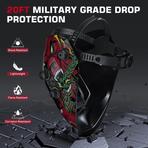 Máscara de Soldadura ARCCAPTAIN con Oscurecimiento Automático, 4 Sensores de Arco DIN4 1/1/1/1, con Gran Área de Visión, 4/9-13, para Soldadura MIG MAG TIG