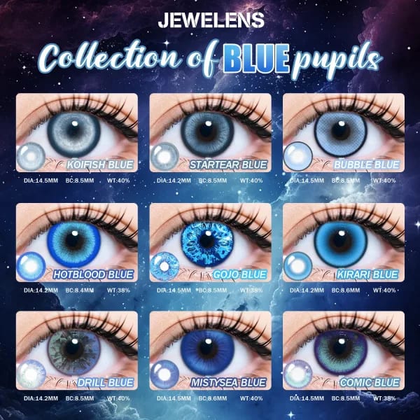 JeweLens Color azul contacto coreano ojos grandes lentes Cosplay contactos nueva llegada maquillaje alta calidad envío rápido