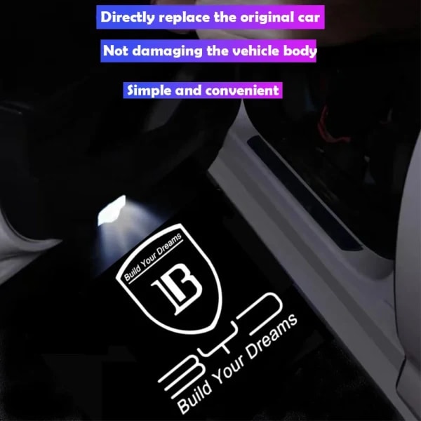 Luz de bienvenida para coche BYD Sealion 07 EV 2024 2025, proyección de puerta, luz de ambiente, accesorios de modificación interior